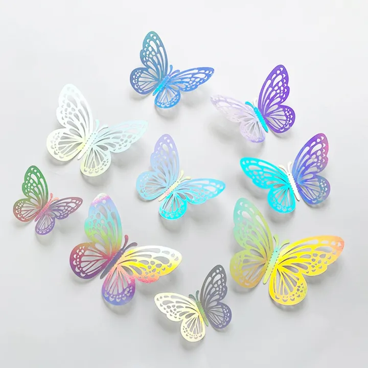 36pcs%20Laser%20Butterfly%20Wall%20Decor%203D%20Paper%20Butterfly%20Sticker%20for%20Cake%20Cupcake%20Gift%20Box%20Birthday%20Baby%20Shower%20Girl%20Room%20Decals%20-%20Image%207