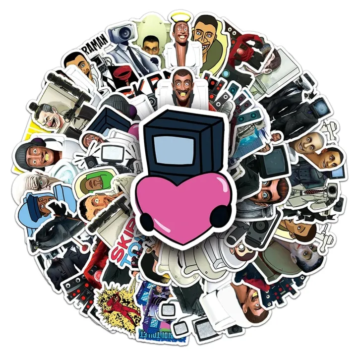 NEW%2010/30/60Pcs%20Funny%20Game%20Skibidi%20Toilet%20Anime%20Stickers%20Graffiti%20Notebook%20Suitcase%20Vinyl%20Waterproof%20Decals%20Sticker%20for%20Kid%20Toy%20Gift%20-%20Image%202