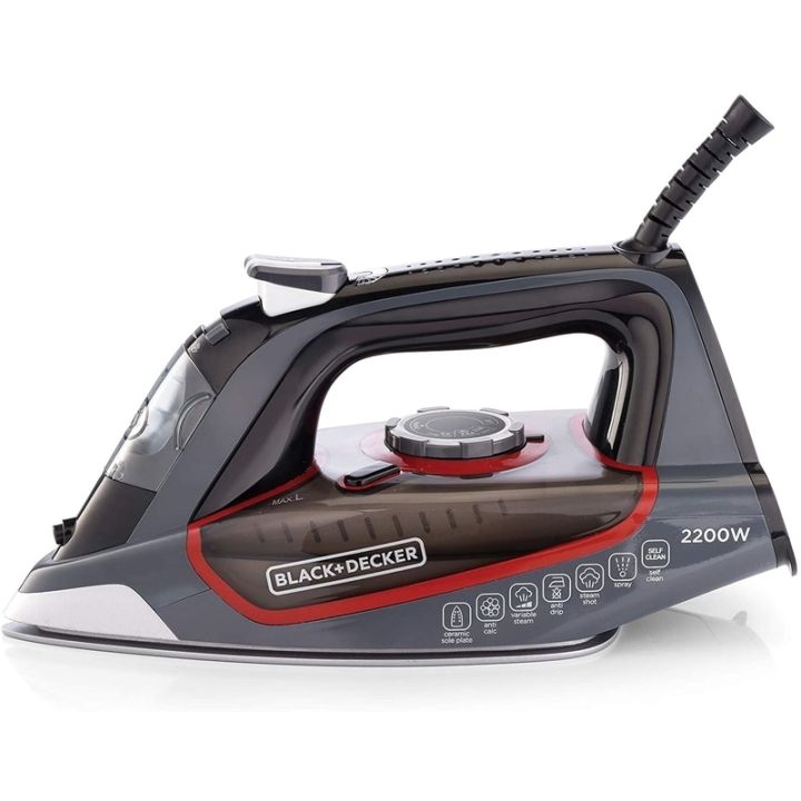 Black and Decker Non stick Soleplate Steam Iron 2200W - X2200-B5