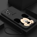 Xiaomi Redmi 13C 12C Luxury Cute Mickey Mouse Casing Matte Liquid Silicon Back TPU Soft Case Cover. 