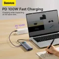 Baseus 8-in-1 Star Joy Series Multifunctional Type-C HUB Docking Station Gray (Type-C to HDMI*1 / VGA*1 /USB3.0*3 / Type C PD*1 / SD&TF*1) 6 Months Warranty. 