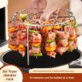 【Fast Delivery 1-4 day】6Qt/8Qt Air Fryer Skewer Stand Vertical Multi-pin Stainless Steel BBQ Holder Air Fryer Accessories for Grilling Kitchen Kabobs. 