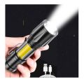 Camping USB Charging Flashlight, touch Alluminiam With Pen Clip. 