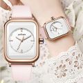 New Fashionable Girls Watch Casual Analog Quartz Fashion Rich Ladies Belt Party Student Office Wrist Watches For Women - Black White Pink PRM. 