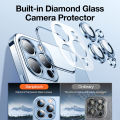 【Non-Yellowing】Sanptoch HD Clear Phone Case For iPhone 12 / 13 / 14 Pro Max Built-in Glass Camera Lens Protector PC Plating Hard Cover Original Slim Casing. 