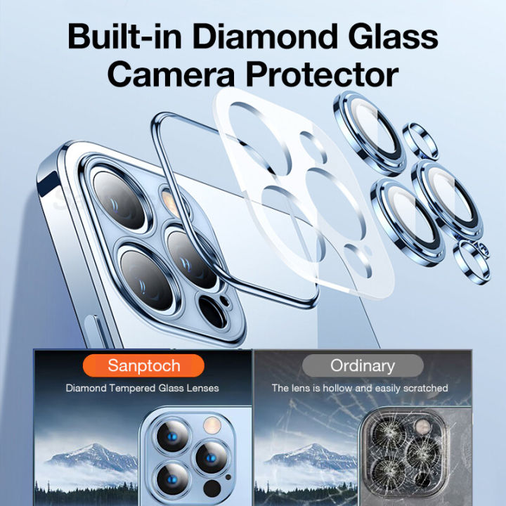 %E3%80%90Non-Yellowing%E3%80%91Sanptoch%20HD%20Clear%20Phone%20Case%20For%20iPhone%2012%20/%2013%20/%2014%20Pro%20Max%20Built-in%20Glass%20Camera%20Lens%20Protector%20PC%20Plating%20Hard%20Cover%20Original%20Slim%20Casing%20-%20Image%204