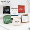 Desk Calendar 2024 2024 Mini Desk Calendar Simple Style Spiral Coil Planner for Events Logs Decor Office School Supplies Creative Coil Design Calendar. 