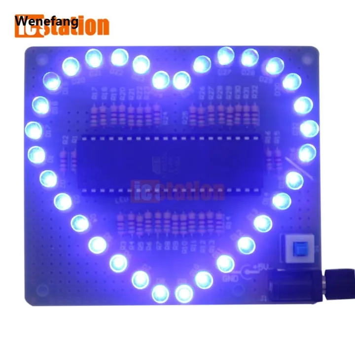 Wenefang%20Bargain%20price%20%E3%80%90Shop%20the%20Latest%20Trends%E3%80%9151%20Single-chip%20Heart-shaped%20Water%20DIY%20Kit%20LED%20RGB%20Love%20Glare%20Electronic%20Production%20DIY%20Send%20Program%20-%20Image%204