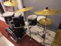 Brand New Maxtone 6 pieces Accoustic Full Drum Set with 3 Cymbal, Hihat - Black Drum kit cymbal. 