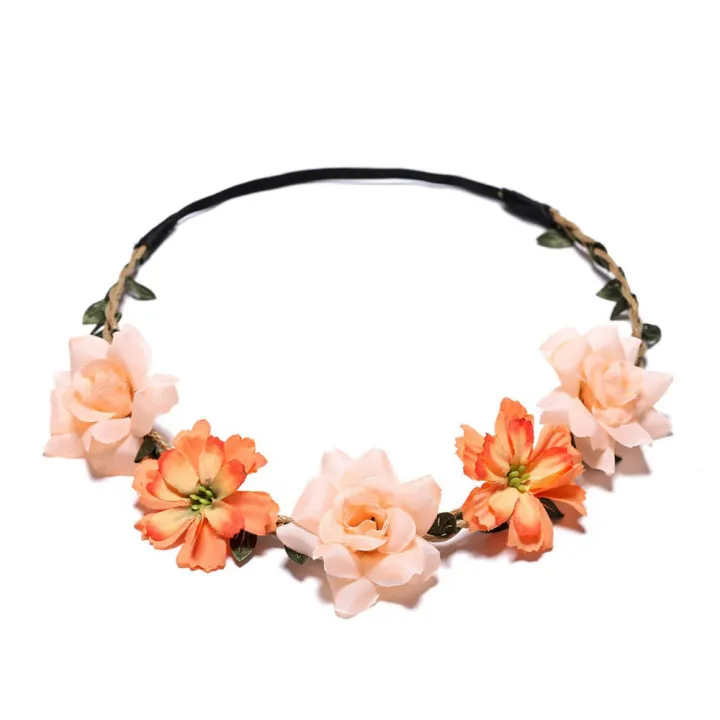 Cloth Floral crown headband Trendy Bridal Paper Flower headband New Years Girls' crown Fashion headband for Festival Wedding Photo shoot Costume party Casual wear
