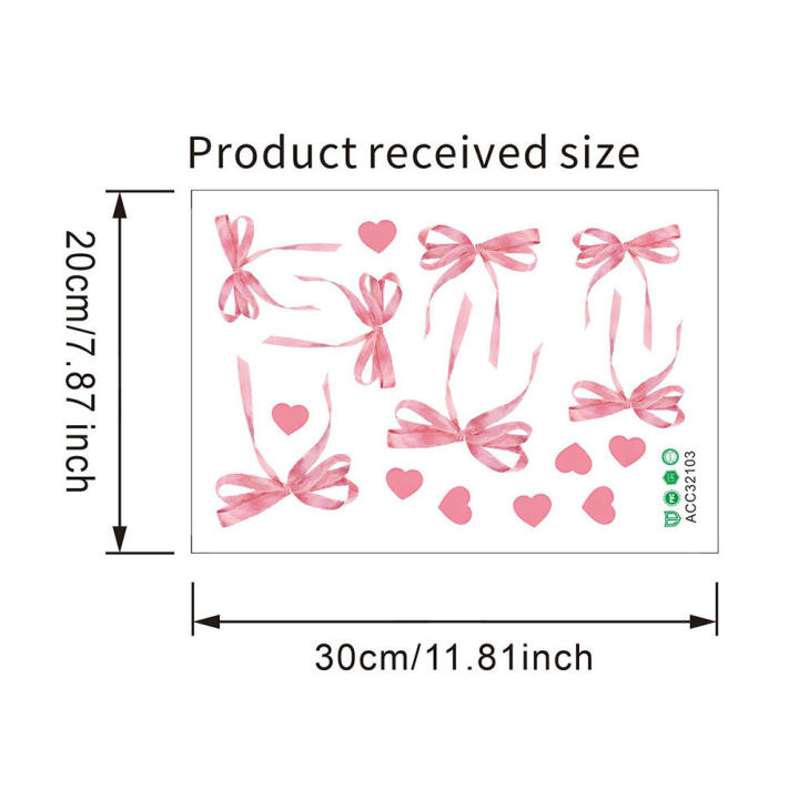 Cute%20Bow%20Fridge%20Stickers%20Boho%20Pink%20Wall%20Decorative%20Stickers%20Love%20Heart%20Bow%20Pvc%20for%20Dorm%20Room%20Bedroom%20Kids%20Girls%20Room%20-%20Image%206