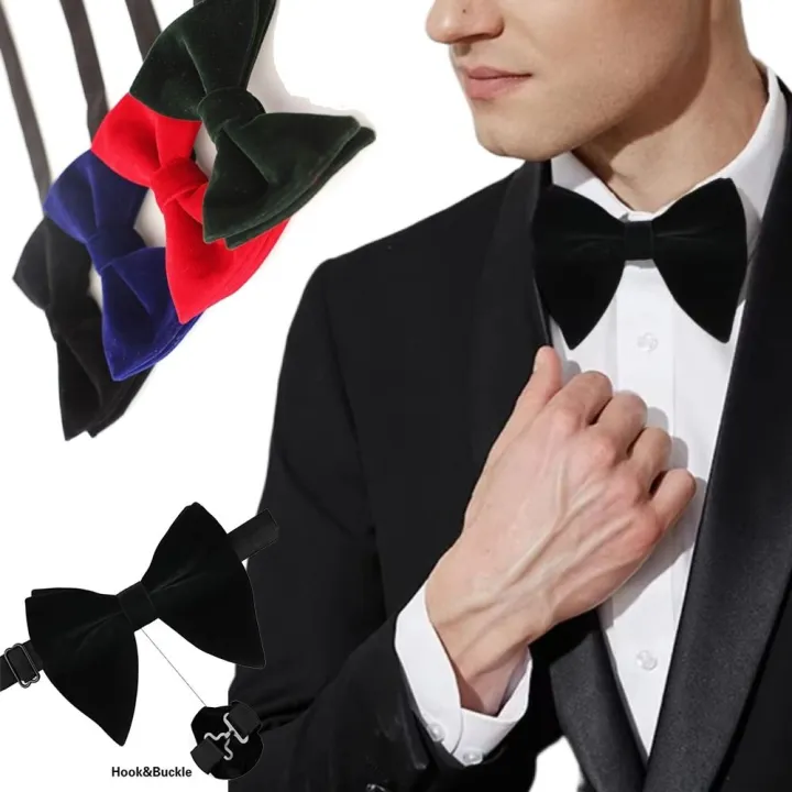 Fashion%20Pre-tied%20Black%20Velvet%20Bowties%20Exquisite%20Elegant%20Oversized%20Bow%20Tie%20Tuxedo%20Accessories%20Big%20Bow%20Tie%20Wedding%20Party%20-%20Image%207