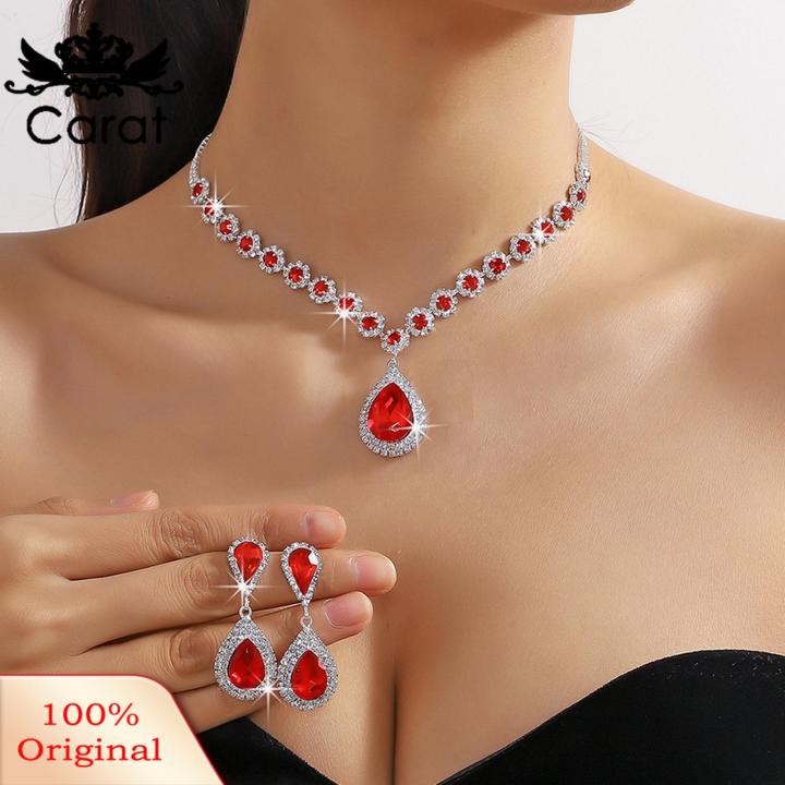 Carat%20Faux%20Crystal%20Jewelry%20Set%20Sparkling%20Waterdrop%20Crystal%20Choker%20Necklace%20Earrings%20Set%20for%20Women%202pcs/set%20Wedding%20Jewelry%20Women%20Wedding%20Jewelry%20Set%20-%20Image%209