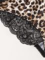 Pretty Design Fancy Lingerie Women 2 Piece Lace Underwear Clothing Leopard Print Bra Panty Sets Camisole Design A3159. 