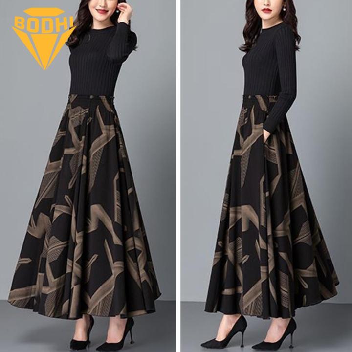 Elegant%20Women%20Maxi%20Skirt%20Vintage%20A-line%20Maxi%20Skirt%20with%20Pockets%20for%20Elegant%20Party%20Commute%20High%20Waist%20Colorblock%20Design%20Fashion%20Women%20Plaid%20Skirt%20-%20Image%208
