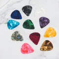 10Pcs Plectrums 1 Pick Holder Electric Celluloid Acoustic Guitar Picks Colorful Fengshi. 