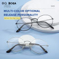 OQ BOGA 3 Colors Unisex Fashion Outdoor Decorate Oval Frame Glasses Women Men Eye Protection Metal Full Rim Eyewear. 