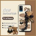 Dirt-resistant phone case Phone Case For ZTE Blade A71/Optus X Swift 5G cute Back Cover Cartoon Bear bracelet silicone. 