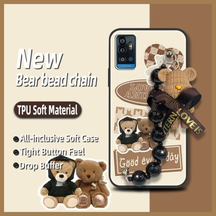 Dirt-resistant%20phone%20case%20Phone%20Case%20For%20ZTE%20Blade%20A71/Optus%20X%20Swift%205G%20cute%20Back%20Cover%20Cartoon%20Bear%20bracelet%20silicone%20-%20Image%207