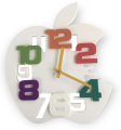 Creative Apple Design Wall Clock Silent Movement Easy To Read And Living Room, Children's Room, Office Room, Bed Room Kindergarten Wall Watch Home Decor Wall Clock.. 
