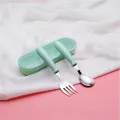 Baby Kids Cute Fork Spoon Cutlery Set Cartoon Ceramic Handle Stainless Steel Children Chopsticks Fork Cutlery Portable Tableware. 