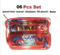 Spider man stationery Box Set pencil box eraser sharpener Ruler. 