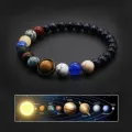Natural Stone Eight Planets Bead Bracelets for Men Women Chakra Bangle Yoga Galaxy Solar Wristband Jewelry. 
