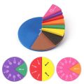 51pcs/set EVA Addition Subtraction Fractions Instrument Round Math Teaching Aids Score Question Demonstrator. 