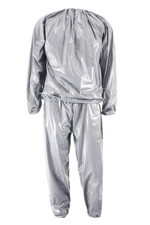 Heavy Duty Fitness Weight Loss Sweat Sauna Suit Silver XL