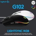 Logitech G102 LIGHTSYNC Gaming Mouse with Customizable RGB Lighting, 6 Programmable Buttons, Gaming Grade Sensor, 8K DPI Tracking, Lightweight - Black - Original. 
