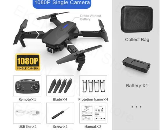 E88 PRO 4K HD Single Camera Wide Angle WIFI RC Quadcopter Foldable Drone