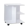 VTEC HOME Modern End Side Table with Rolling Wheels, Bedside Table with Open Shelf, Night Stand Storage Shelf - BC600. 