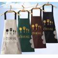 Apron Oil-Proof with Pockets Adjustable Bib Waterproof Chef Apron Gifts , black. 