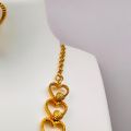 Gold Plated neklas Beautiful hart shape fashion new design necklace and earring with fixed stone for women and girls [with free box]. 