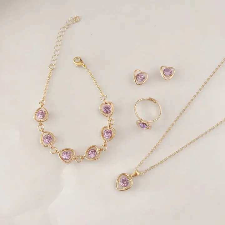 Pink%20Fashon%20Elegant%20Women%20WristWatch%206Pcs%20Heart%20Ring%20Necklace%20Earrings%20Bracelet%20Set%20PU%20Strap%20Ladies%20Quartz%20WristWatch%20No%20Box%20-%20Image%204