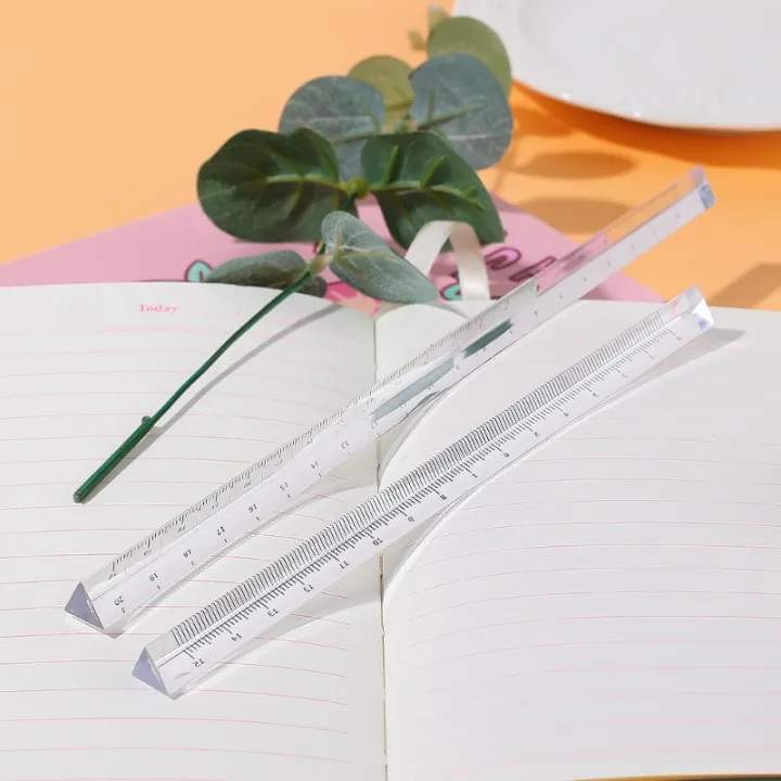15cm/20cm%20Simple%20Transparent%20Triangular%20Straight%20Ruler%20Student%20Stationery%20Creative%20Stereoscopic%20Drawing%20Measurement%20Exam%20Plastic%20Scale%20-%20Image%203