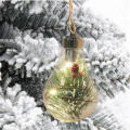 Transparent LED Ornaments Hanging Decoration Balls Christmas Decoration Supplies Simulation Light Bulb Transparent Hanging Ornament Balls. 