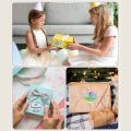 140pcs New 50x50 mm Thermal Label Roll Tear-resistant Waterproof Square Label Sticker Color Gradient Flower Shape Printer Paper. 