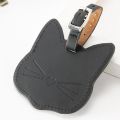 Cat Luggage Tags Double Layer Belt Suitcase ID Address Label Holder Baggage Name Cartoon PU Tag Portable Label Travel Accessory. 