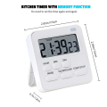 3X Kitchen Timer,Egg Timer with Clock,Digital Timer Stopwatch with LCD Loud Alarm for Cooking,Baking, Sports,Learning. 