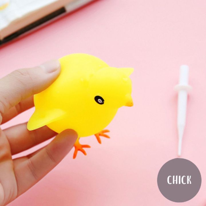 【chick】 Soft Rubber Inflatable Chicken Hippo Balloon Animal Stress Squeeze Prank Gift