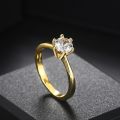 Wedding Rings For Women Classic 1 Carat Aaa Zircon Light Gold Color Engagement Anniversary Ring Jewelry Wholesale R174. 