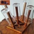 Wood drinking water glasses Holder for dining table, Hanging water glass Display Rack, drinking water glasses Collector Standing Rack Kitchen Accessories Arrangement. 