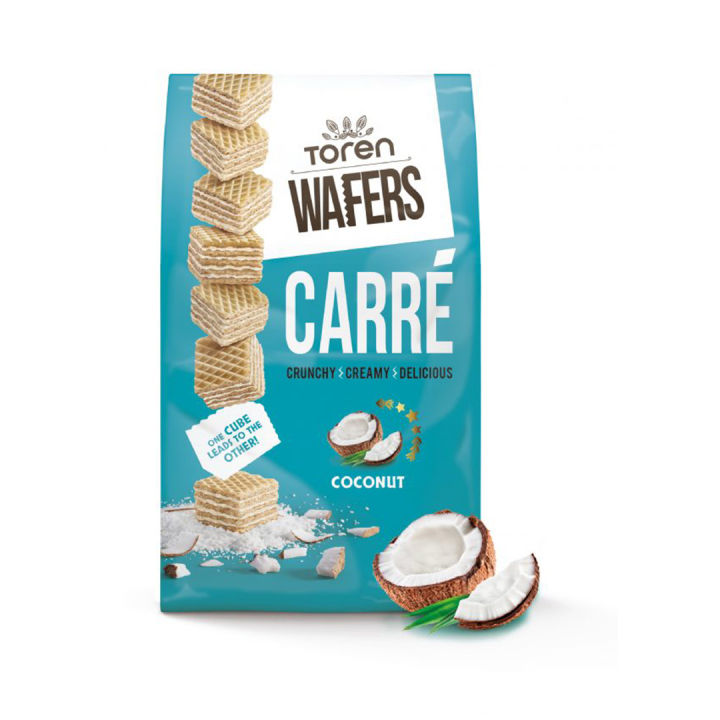 Tören Wafers Carré Coconut Flavour Wafers (Pouch) 125g