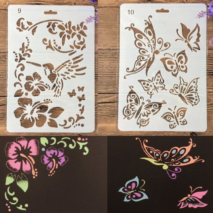 2Pcs/Lot%2027cm%20Hummingbird%20Butterfly%20DIY%20Craft%20Layering%20Stencils%20Painting%20Scrapbooking%20Stamping%20Embossing%20Album%20Paper%20Template%20-%20Image%203