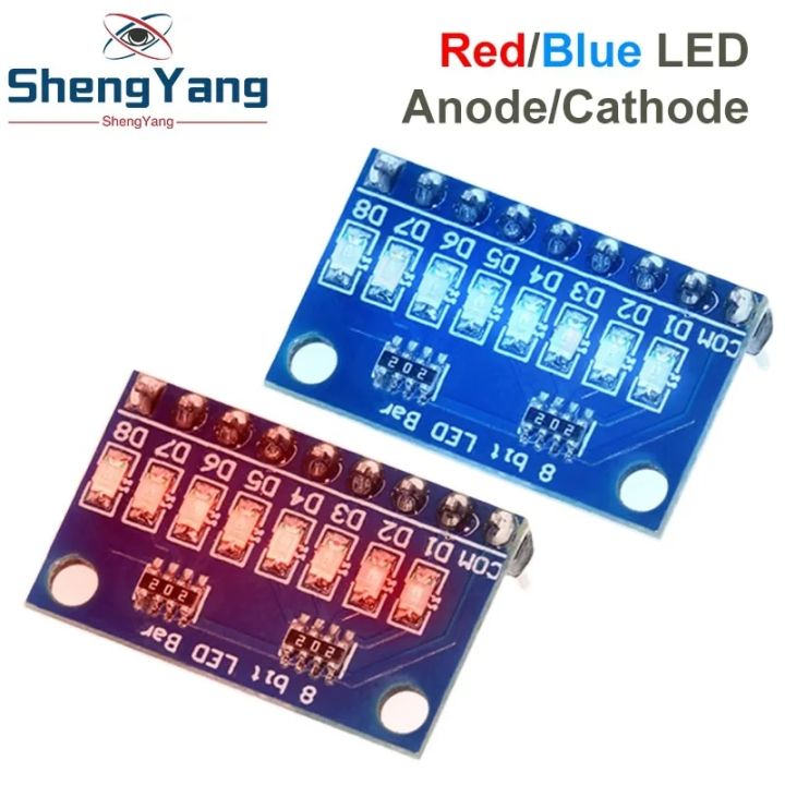 3.3V 5V 8 Bit Blue /  Red Common Anode / Cathode LED Indicator Module Diy Kit For Arduino NANO UNO Raspberry pi 4 Nodemcu V3