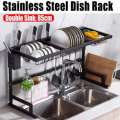 Over The Sink Dish Drying Rack Length Adjustable Dish Drainer Full Set Dish Rack for Kitchen Sink Organizer Space Saver ( Sink Rack ) - 85cm. 