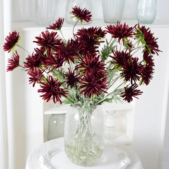 Artificial%20Crab%20Claw%20Chrysanthemum%20Stem%20Flocking%20Needle%20Lily%20Wedding%20Decor%20Home%20Garden%20Ornament%20-%20Image%202