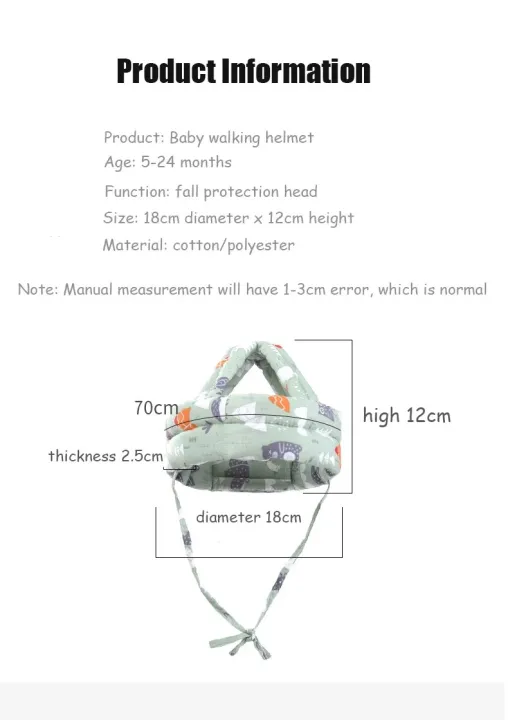 Baby Safety Helmet Head Protection Headgear Toddler Anti-fall Pad ...