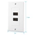 HDMI 2-Ports Wall Face Plate Panel Outlet 1080p Cover Coupler Socket HOT. 